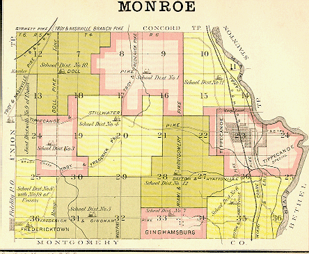 Monroe Township Map (1883)
