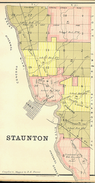 Staunton Township Map (1883)